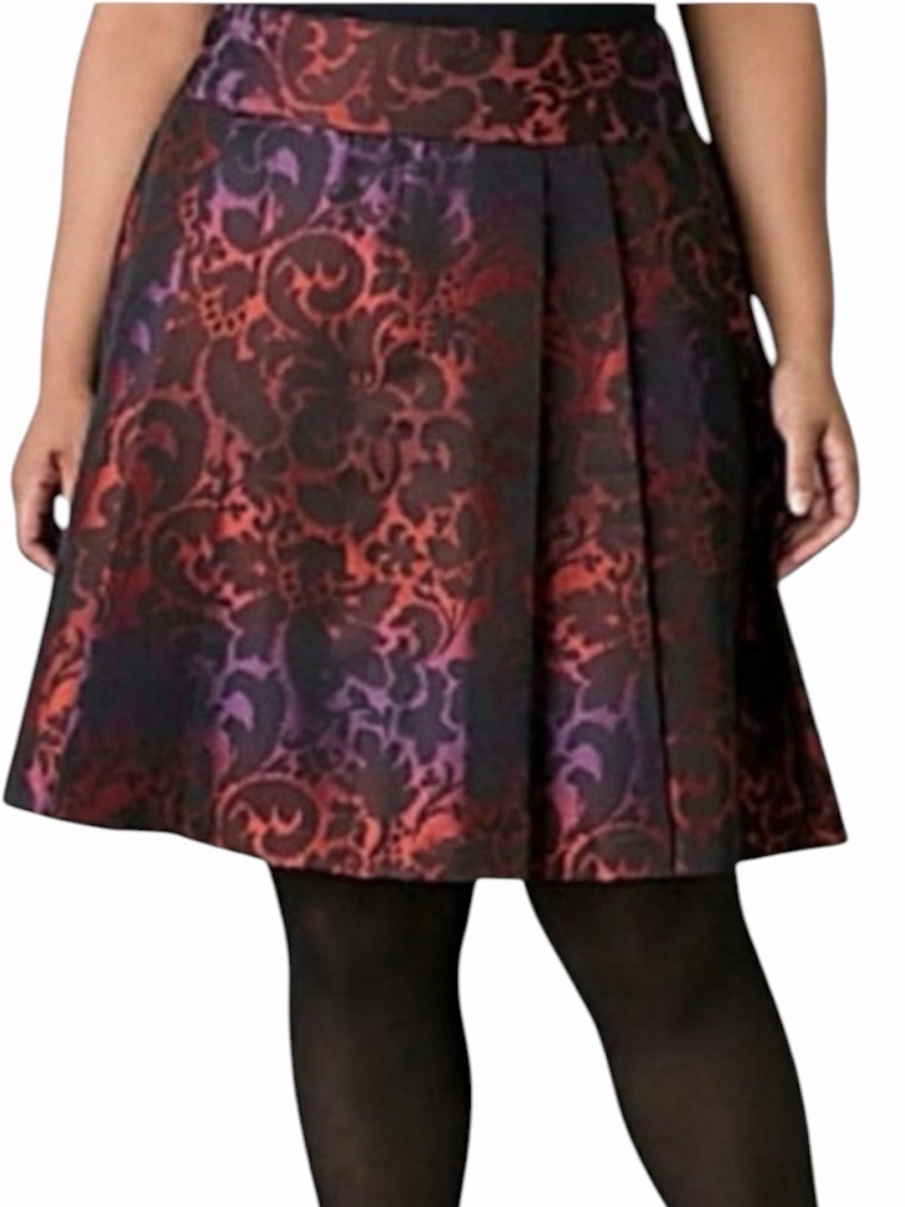 Lane Bryant Women’s Red and Purple‎ Jacquard Ombre A-Line Skirt Size 22